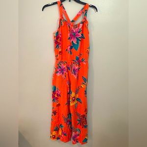 Old Navy, Girls, Size XL (14) Romper. Orange/floral.